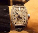 New Copy Franck Muller Tourbillon Full Diamond Watch Silver Case